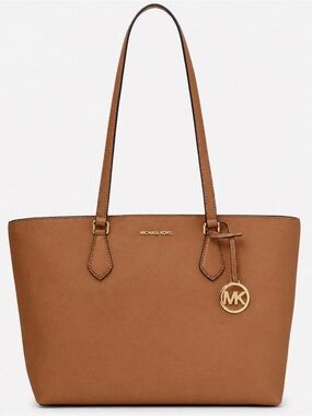 New Michael Kors Sheila Large Tote Saffiano Vegan Faux Leather Luggage